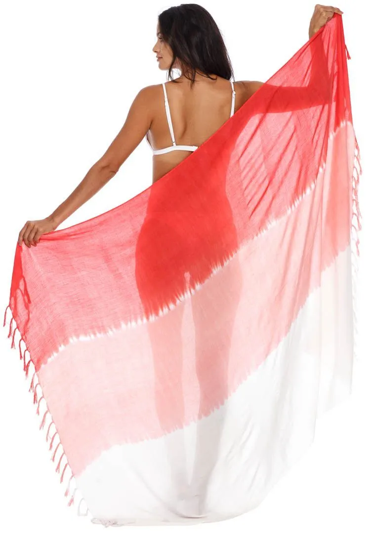 SHU-SHI Sarong Wraps For Women Beach Cover Up Skirt Swimsuit Wrap Pareo Coverups Ombre Tie Dye