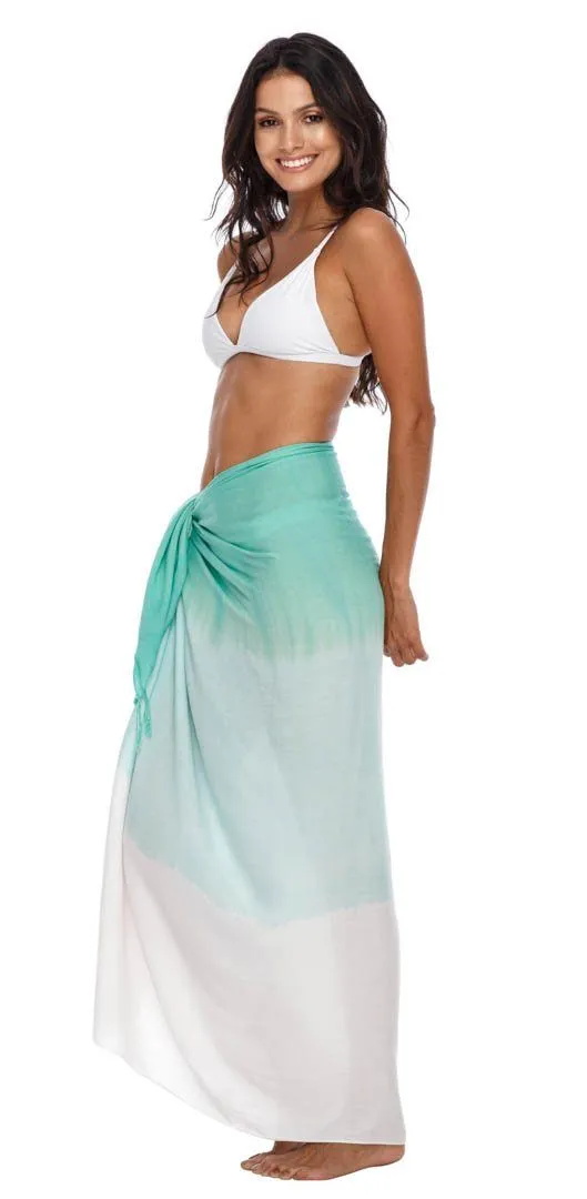 SHU-SHI Sarong Wraps For Women Beach Cover Up Skirt Swimsuit Wrap Pareo Coverups Ombre Tie Dye