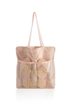 Sm/Mdm Bridesmaid Tote & Flip Flop Set