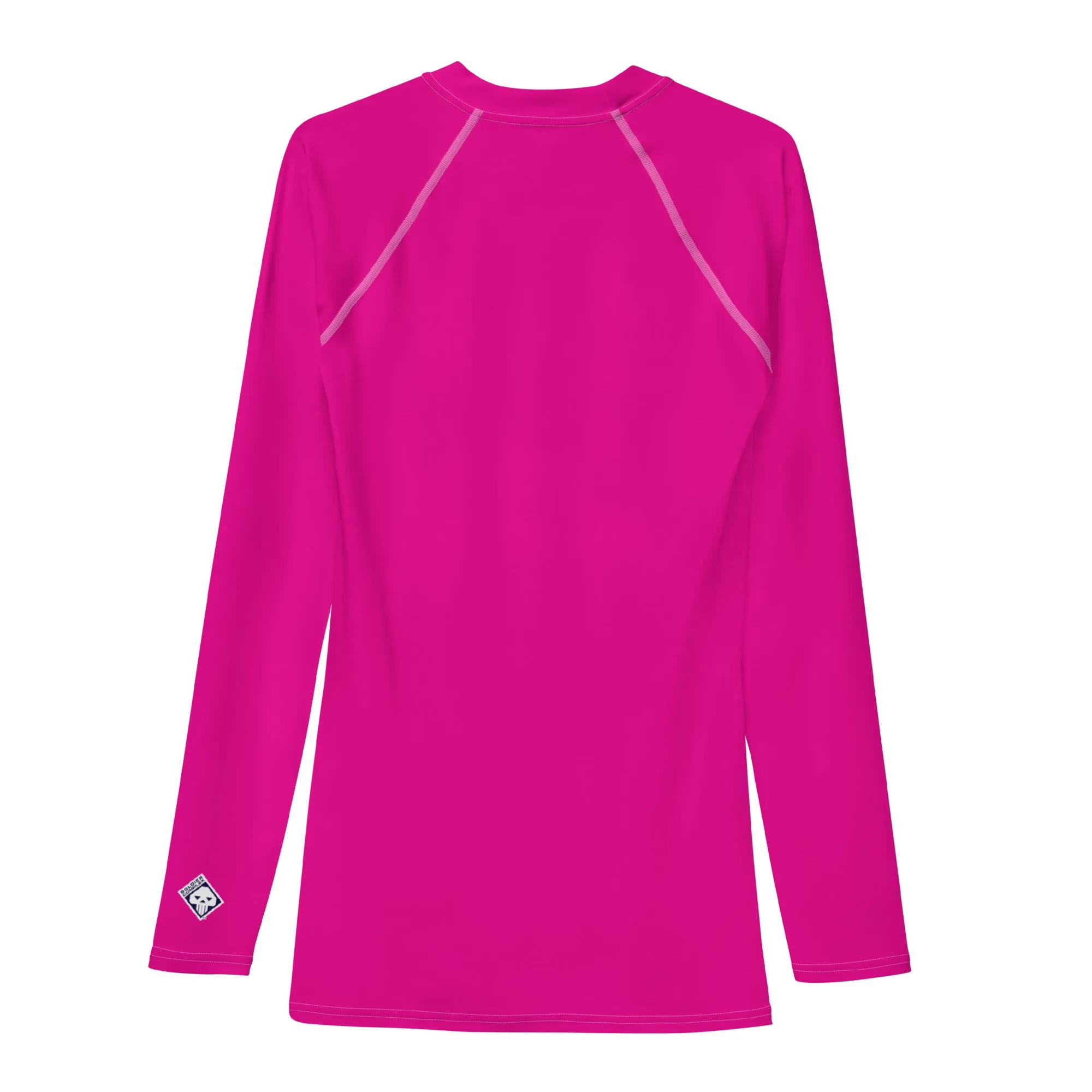 Sun-Ready Style: Men's Solid Color Long Sleeve Rash Guard - Hollywood Cerise