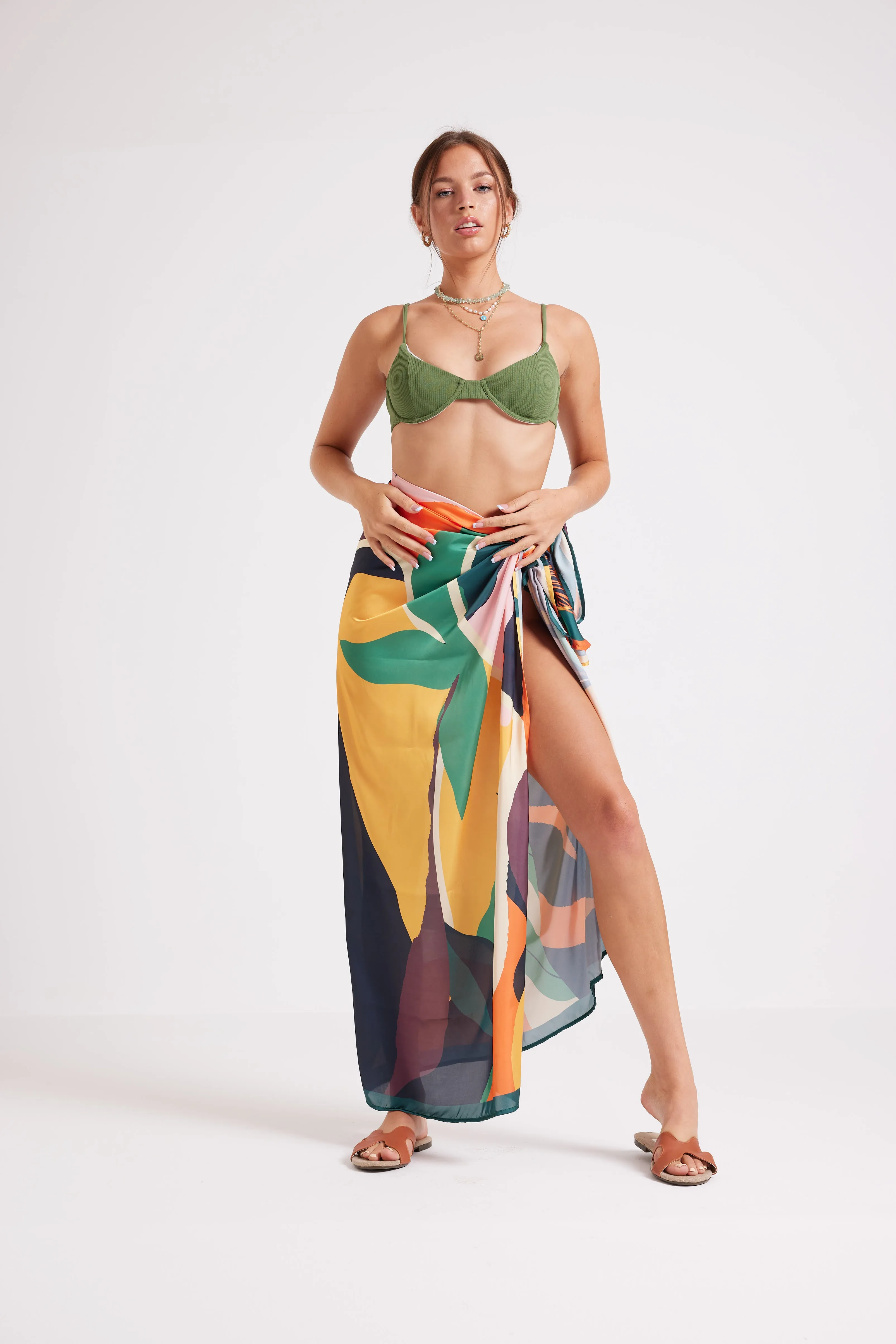 TROPICAL FLORAL COVER UP SARONG