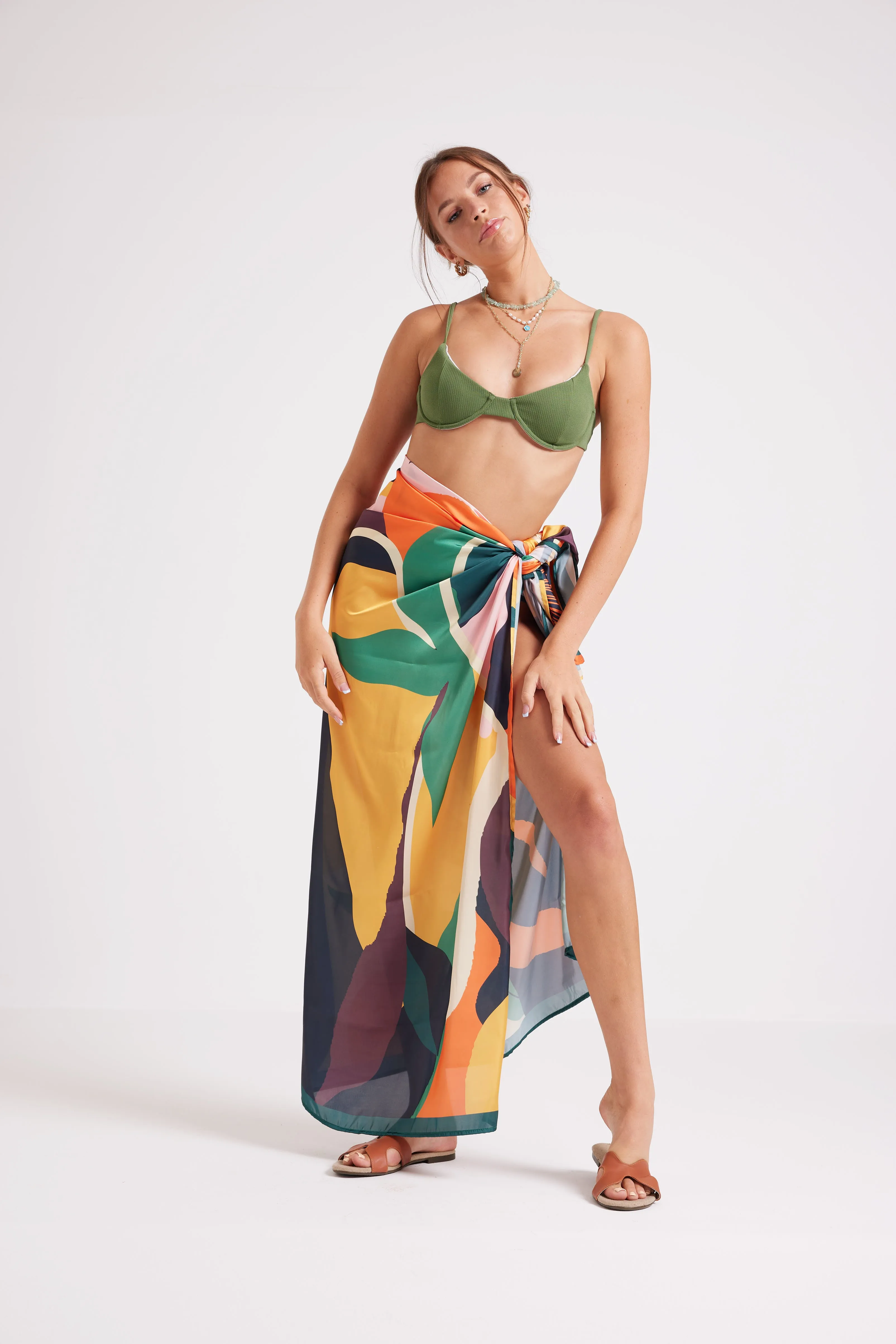 TROPICAL FLORAL COVER UP SARONG