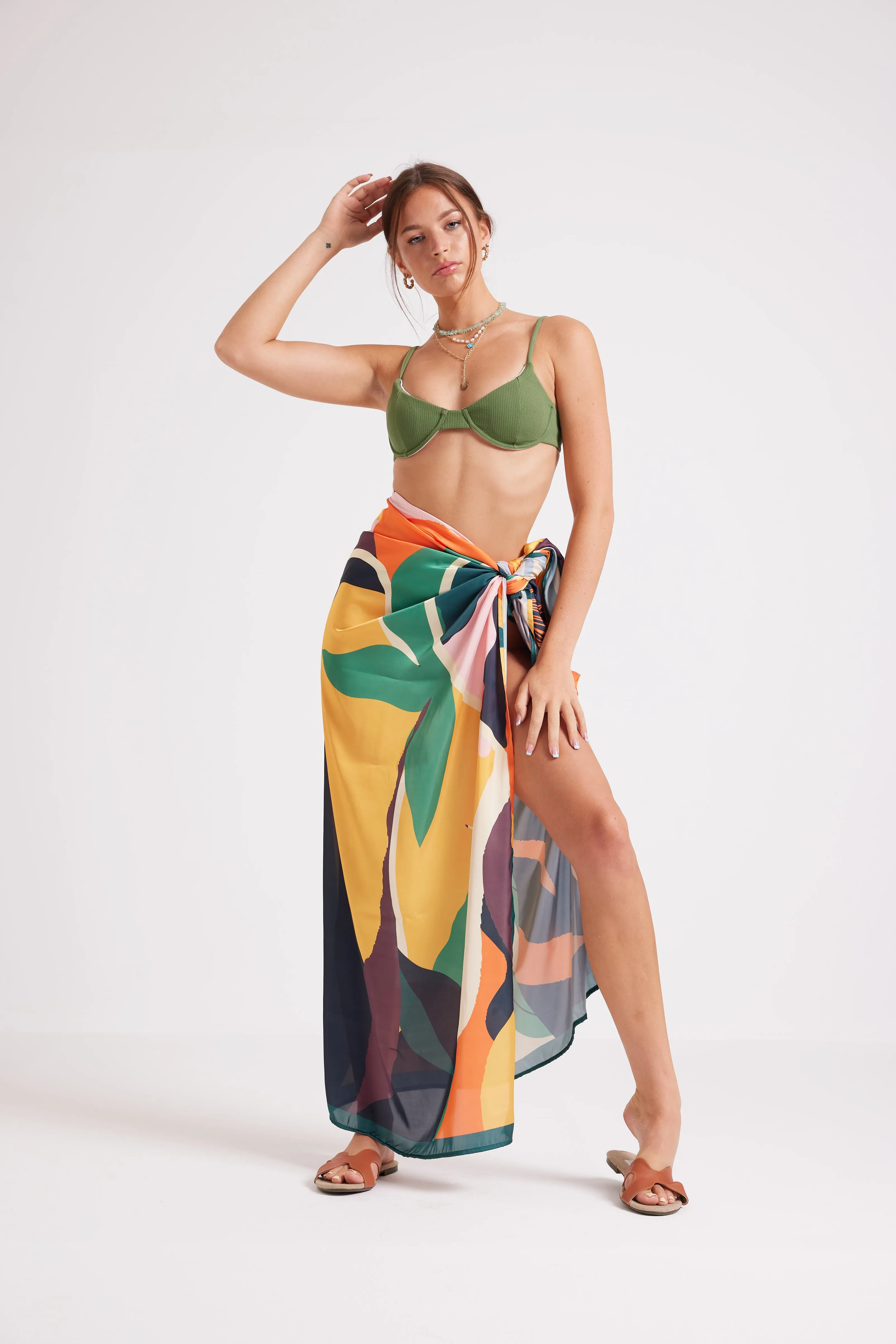 TROPICAL FLORAL COVER UP SARONG