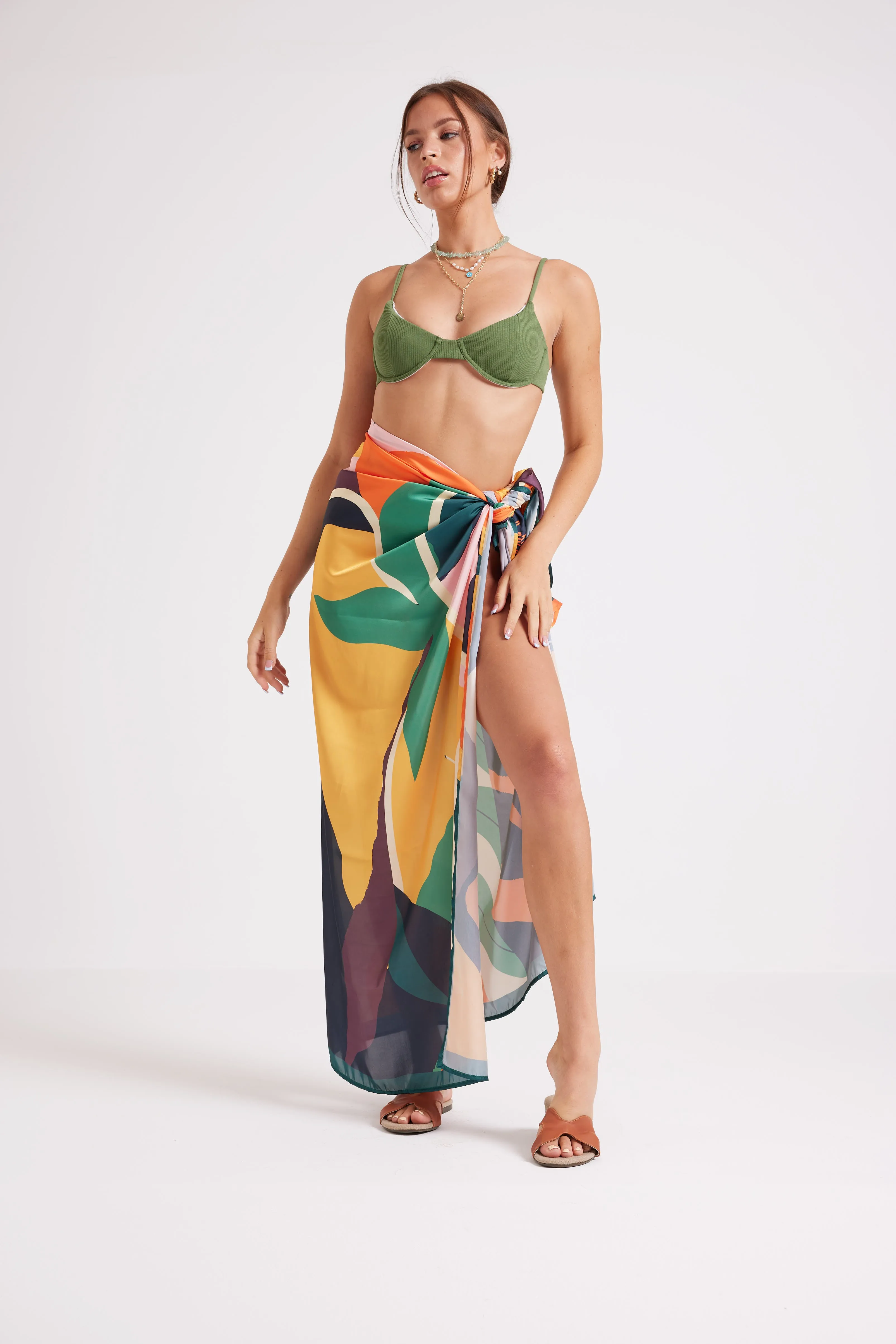 TROPICAL FLORAL COVER UP SARONG