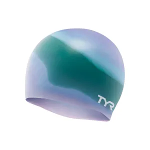 TYR Purple/Green Multi Silicone Swim Cap