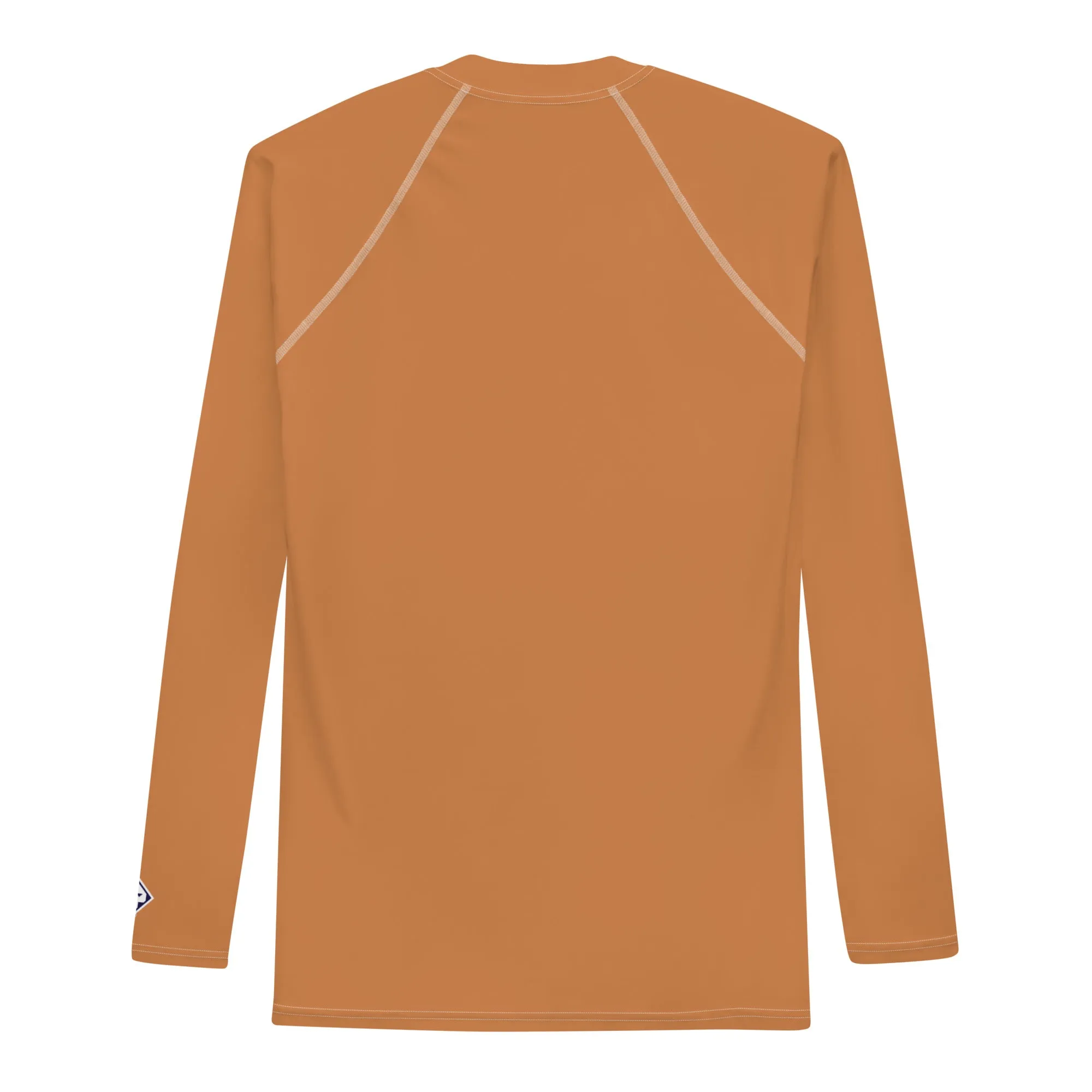 Understated Style: Solid Color Rash Guard for Men - Raw Sienna