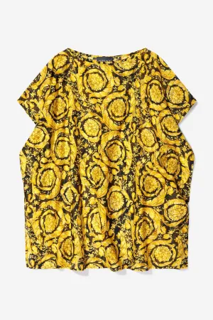 Versace Girls Cotton And Silk Baroque Kaftan