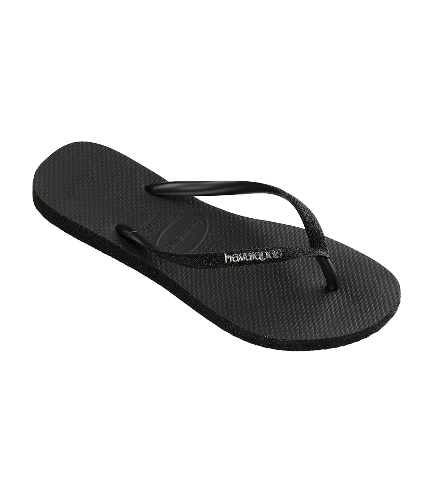 Women's Slim Flip Flops Sparkle Black